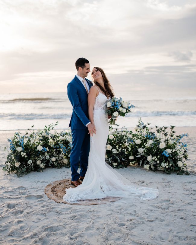 Beach wedding elopement